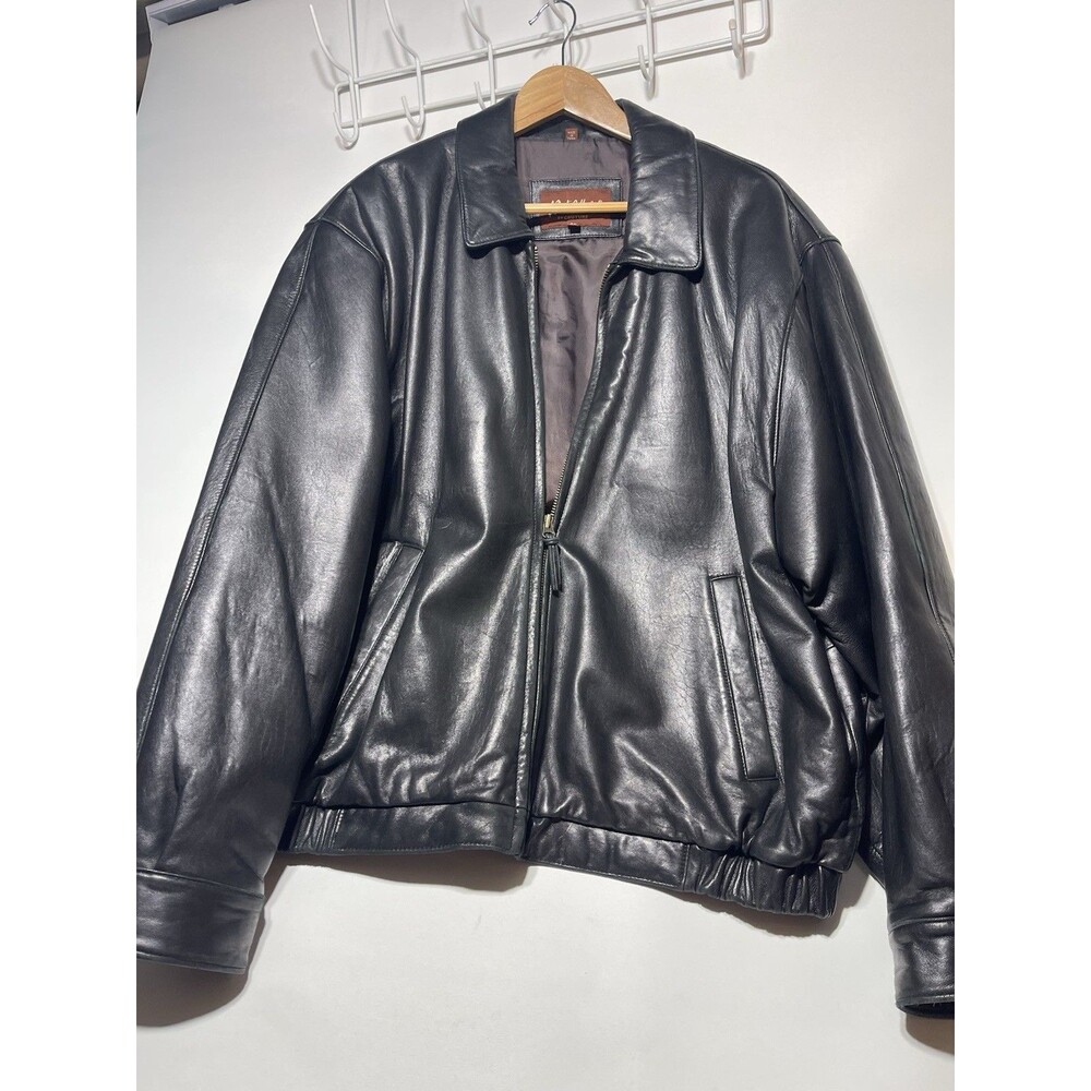 Vintage  J-Park Collection By Couture Black Leather Motorcycle Zipper XL